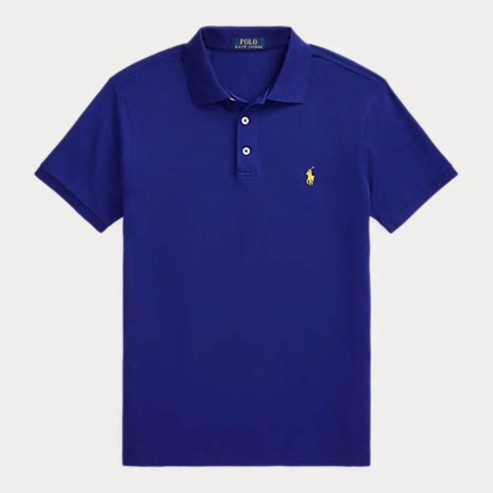 Ralph Lauren Polo Shirt Men's LARGE ROYAL BLUE Iconic Golf Short Sleeve Mesh